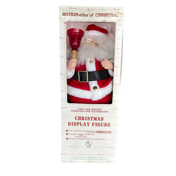 Vintage Telco Christmas Motionettes Santa Claus w/ Bell 1980s Animated READ - Picture 3 of 16